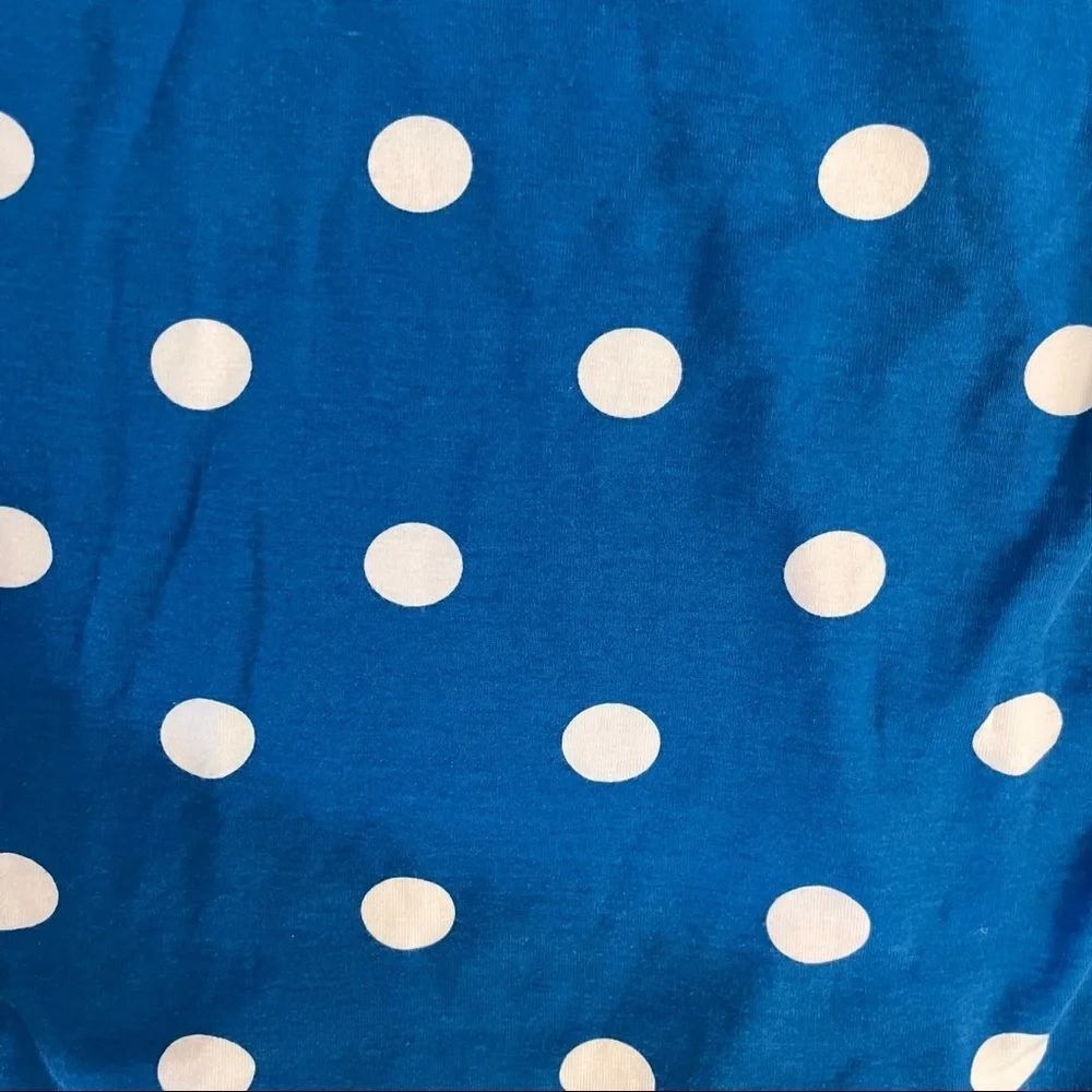 Mini Boden girls pajama set two 2 pieces Sz 14 blue white polka dots
